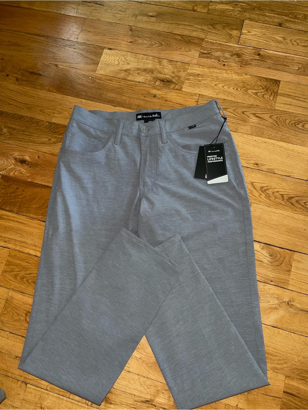 Men's Grey Stretch Dress Pants with Lifestyle Tag